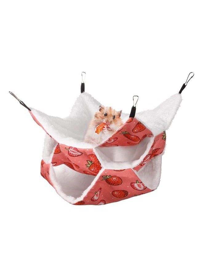 Xinrui 3 Layer Guinea Pig Cage Hammock, Cute Rat Hamster Hanging Hammock Bed Soft Warm Small Animals House Cage Accessories Toy for Ferret Squirrel Chinchilla Parrot Sugar Glider - Image 1