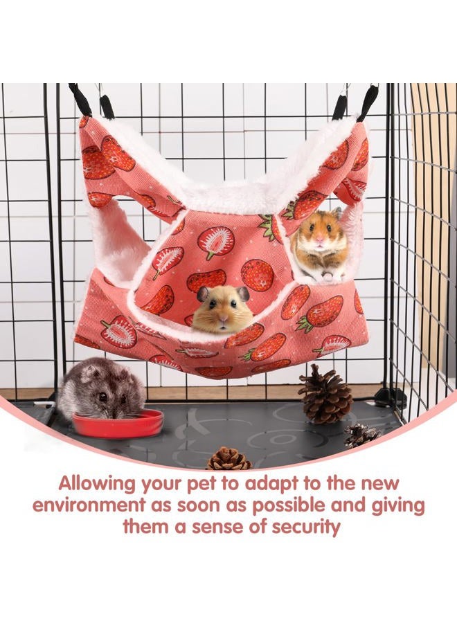 Xinrui 3 Layer Guinea Pig Cage Hammock, Cute Rat Hamster Hanging Hammock Bed Soft Warm Small Animals House Cage Accessories Toy for Ferret Squirrel Chinchilla Parrot Sugar Glider - Image 3