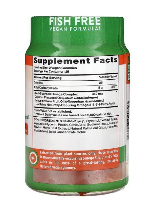 Nature's Truth Plant Sourced Omega 3 6 7 9 Gummies Peach 50 Vegan Gummies  - Image 2