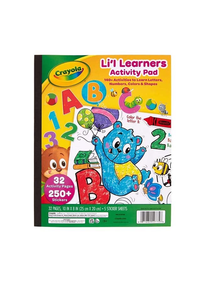 Crayola لوحة أنشطة المتعلمين الصغار، 32 صفحة + كتاب تلوين وملصقات – متعدد الألوان - Image 3