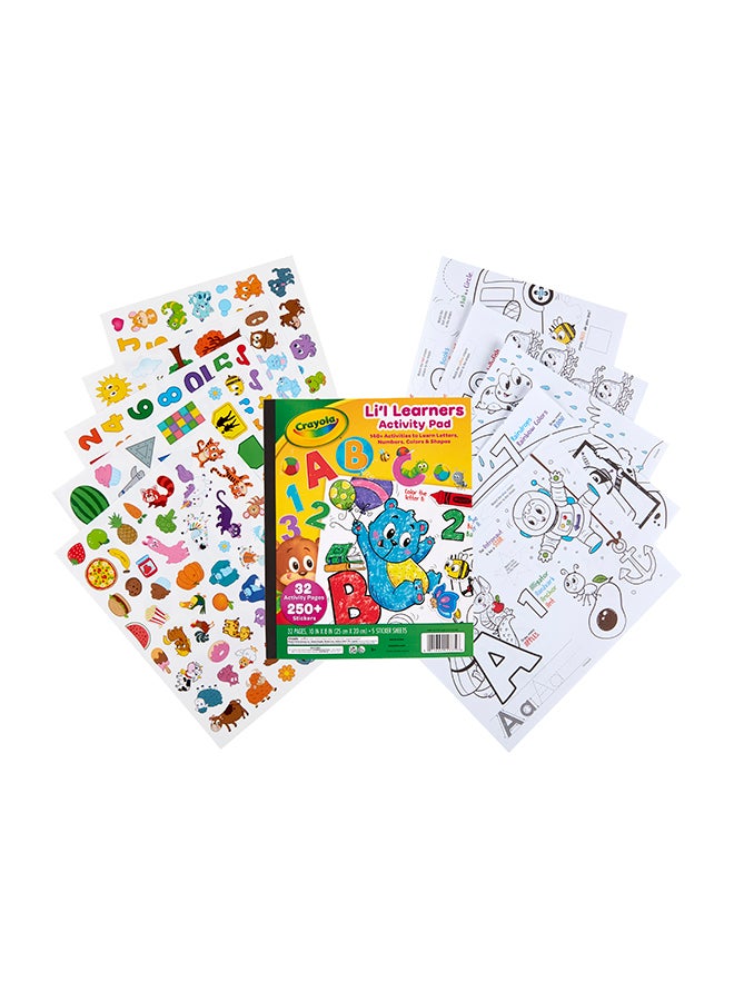 Crayola لوحة أنشطة المتعلمين الصغار، 32 صفحة + كتاب تلوين وملصقات – متعدد الألوان - Image 2