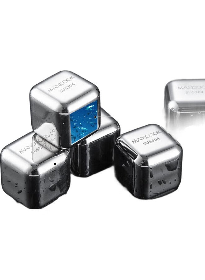 MAX COOK Meichun (Maxcook) 304 Stainless Steel Ice Cube Tray, 6 Cubes + Silicone Ice Tongs + Pp Box Mcpj8161 - Image 2