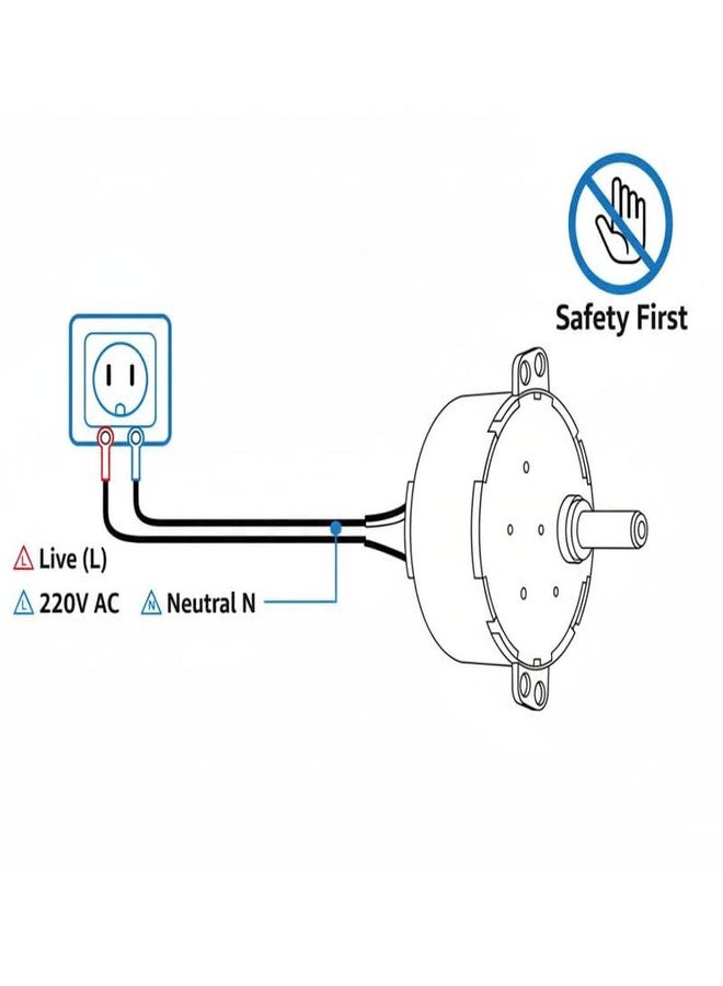 ESPtronics محرك تأرجح متزامن من إي إس بيترونيكس، يعمل بتيار متردد 220 فولت، 50 هرتز، بسرعة 30 دورة في الدقيقة، هيكل معدني، محرك بطيء السرعة، مناسب لمشاريع العلوم والهندسة والرياضيات (STEM) ومجموعات الأعمال اليدوية (اصنعها بنفسك) باستخدام قرص دوار مؤقت - Image 3