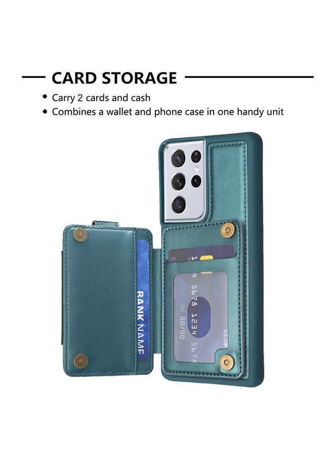 S-TOP Case For Samsung Galaxy S21 Ultra 5G BF27 Metal Ring Card Bag Holder Phone Case - Image 4