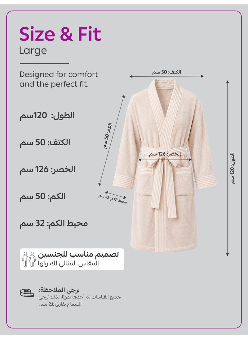 Donetella 1-Pcs Unisex  Bathrobe  L Size - Kimono Collar, Highly Absorbent, Quick Dry, Soft Spa Robe with Belt & Pockets - Microfiber 330 GSM, Everyday Use - Image 4
