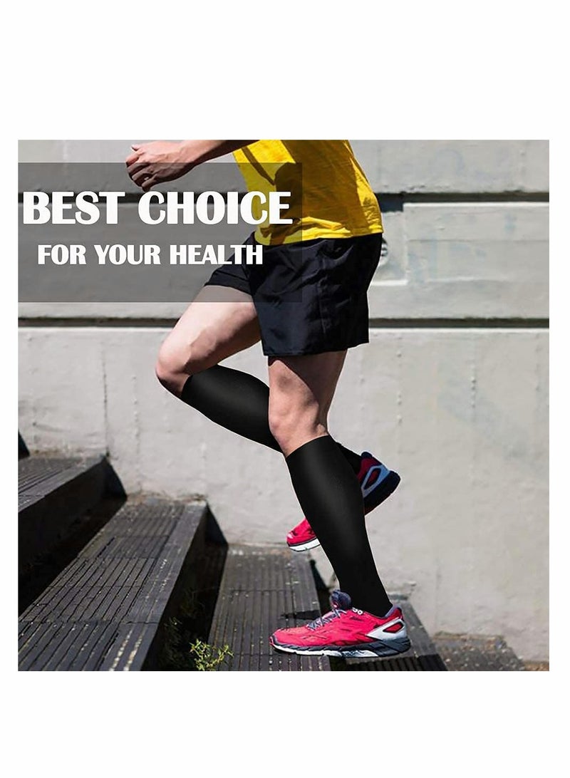 SOLARAE Compression Socks, 4 Pairs for Women and Men, 20-30 mmHg is Best for Athletic, Travel, Running, Fitness, Reduce Calf Pain Faster Recovery(Multicolors) L/XL - Image 3