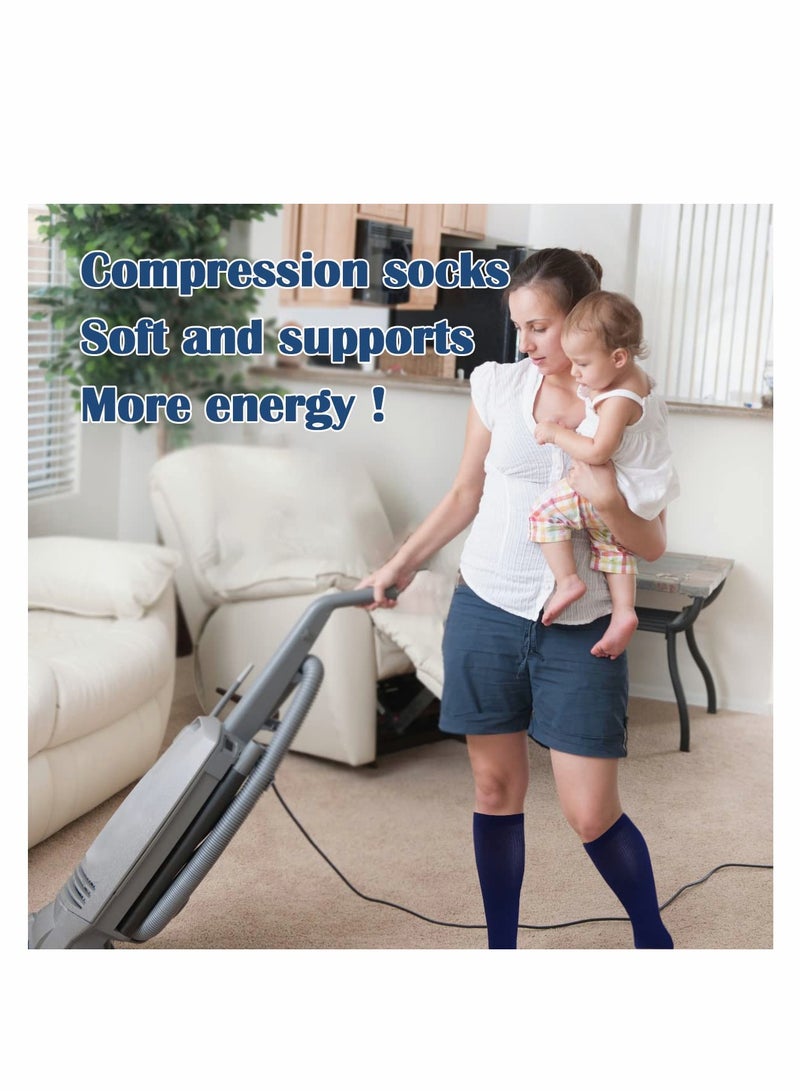 SOLARAE Compression Socks, 4 Pairs for Women and Men, 20-30 mmHg is Best for Athletic, Travel, Running, Fitness, Reduce Calf Pain Faster Recovery(Multicolors) L/XL - Image 4