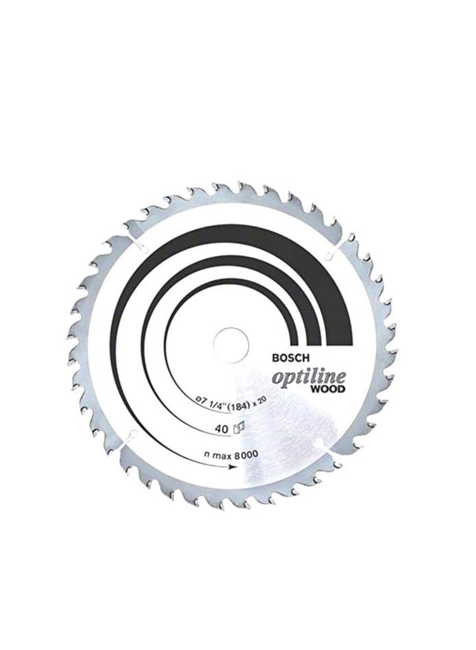 Bosch Professional Circular Saw Blade For Wood 7.25'' / 184Mm Dia, 40 Teeth