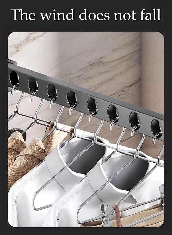 DUNISO Foldable Clothes Rack, Drying Rack Space Saving Clothing Hanging, Wall Mounted Closet Storage Organizer, Sturdy Hanging Dryer Rack, Clothes Hanger Rack for Door for Laundry, Bedroom, Washroom, Black - Image 5