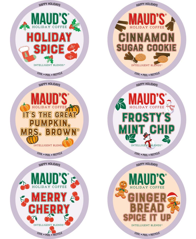 MAUD'S Mauds Holiday Blend Coffee Pods Variety Pack 42 ct 6 Assorted Flavors Medium Roast Coffee in Single Serve Pods  100 Arabica Coffee Compatible with Keurig K Cups Maker - Image 3