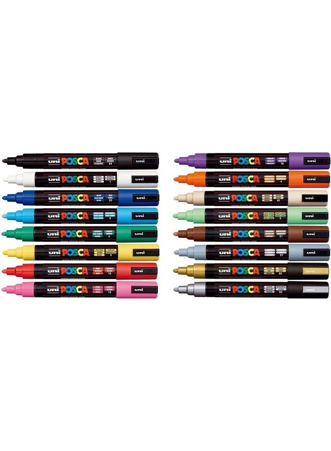 Posca Paint Marker Pen - PC-5M Extra Fine 1.8-2.5 mm, 16 Colors - Image 5