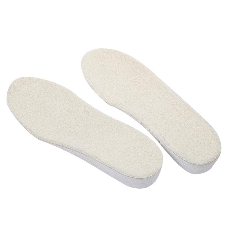 1 Pair of Warm Wool PU Height Increase Shoe Pads Practical Shoe Cushion for Women Men Size L (2.5cm) - Image 5