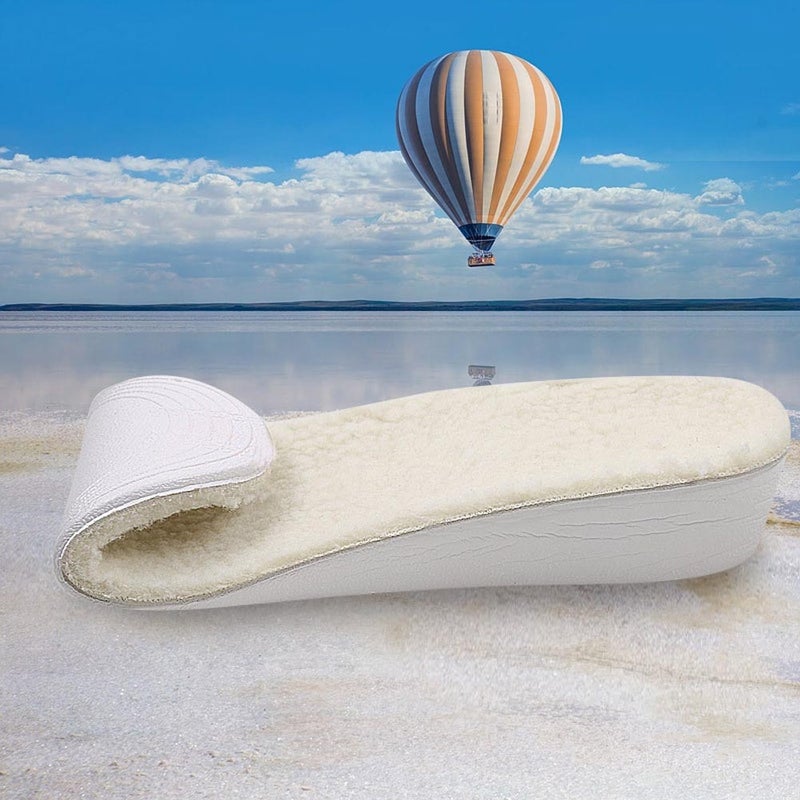 1 Pair of Warm Wool PU Height Increase Shoe Pads Practical Shoe Cushion for Women Men Size L (2.5cm) - Image 4