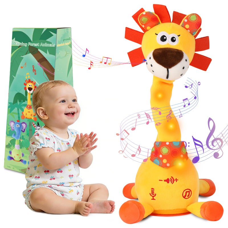 LLUKEME Dancing Talking Lion Toy Stuffed Animal Baby Toy Repeating What You Say Easter Toys for Kids Glowing Musical Electronic Lion with Fluffy Mane Gifts for Toddlers 13 Years Old - Image 3