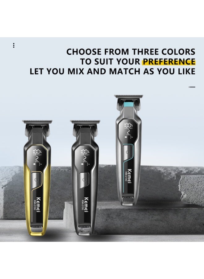 Kemei Km-2150 Professional T-Blade Gapless Shaving Hair Trimmer with LCD Display for Barbers - Image 4