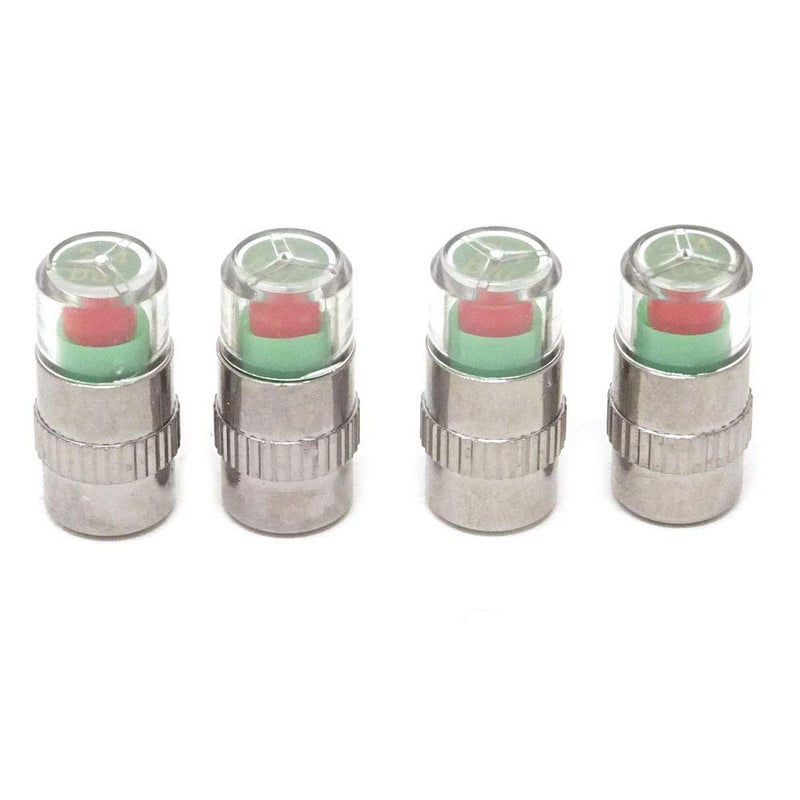 yueton Car Tire Valve Cap 36 PSI 24 Bar Car Tire Pressure Monitoring Valve Cap Sensor Indicator 3 Color Eye Alert 4Pcs