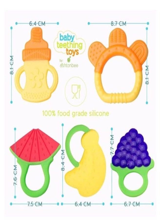 Teddyify Non-Toxic Pacifier, Food-Grade Silicone Teether, BPA-Free, Fruit Designs (Colors and Design as per Availability of The Product)(Only 1 Teether from The Image as per The availibility) - Image 3