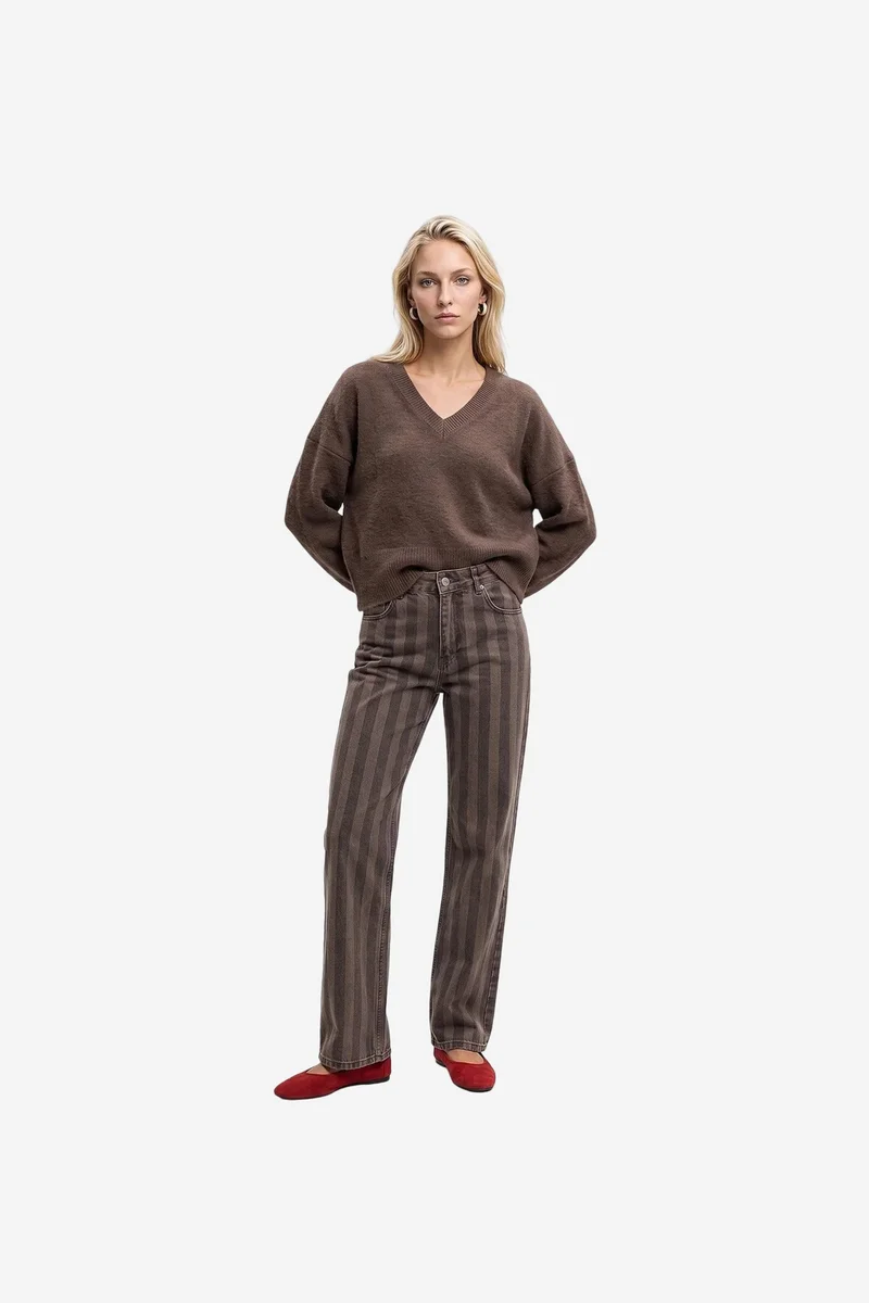 Dilvin Walnut Brown DILVIN Women's Cotton Jeans for Women | Best Price UAE
