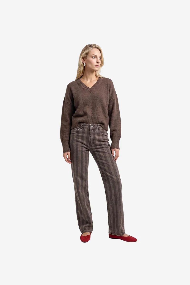 Dilvin Walnut Brown DILVIN Women's Cotton Jeans for Women | Best Price UAE