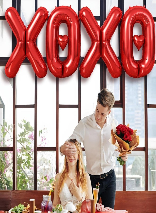 Togvu 40 Inch Large Red XOXO Balloons, XOXO Letters Foil Balloons with Red Heart Foil Balloons for Valentines Day Galentines Bridal Shower Wedding Bachelorette Romantic Special Night Party Decorations - Image 5