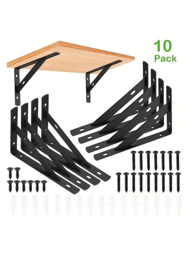 Heavy Duty Shelf Brackets 10 Packs 12 Inches Wall Mounted Right Angle Support - Image 2