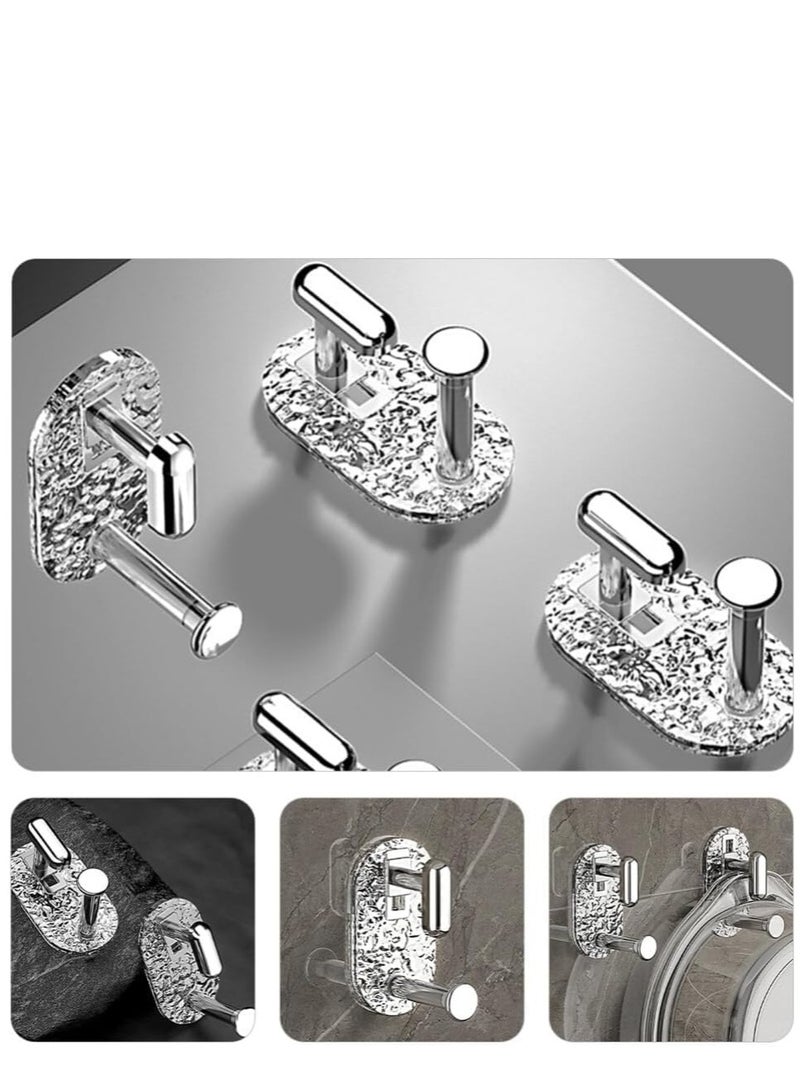 KASTWAVE 3pcs Acrylic Adhesive Hooks Wash Basin Hooks Stick on Wall Hooks Towel Hooks Hangers Holders for Hanging Clothes Towel Key Bathroom Bedroom Kitchen - Image 5