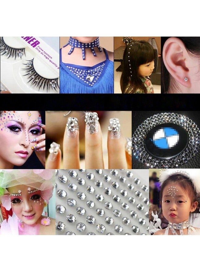 إيلاندي ورقة (91 قطعة) 4 أحجام مختلفة من ملصقات المجوهرات ذاتية اللصق ذات الظهر المسطح من أحجار الراين الكريستالية للحرف اليدوية والجسم والعينين والأظافر ومكياج المهرجانات والكرنفال (أخضر) - Image 3