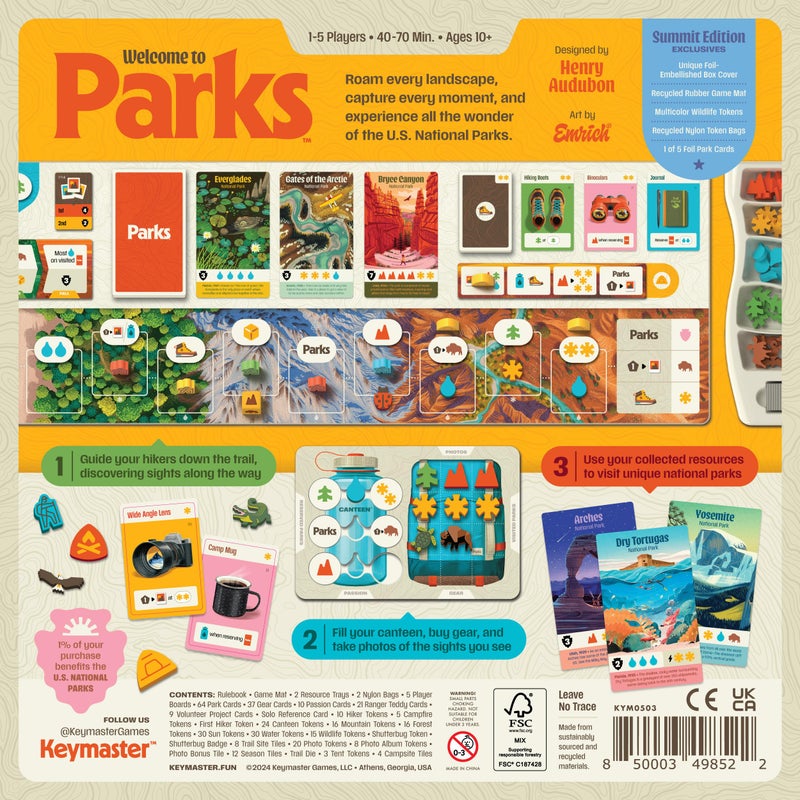 Keymaster Games Parks (2nd Edition) | Summit Deluxe | Beautiful Strategy Game for Families, Adults, Kids or Solo | Explore Nature and Outdoors by Hiking US National Parks | Ages 10+ | 1-5 Players - Image 5