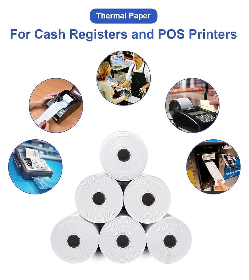 KOSY 80mm (3 Inch) BPA-Free Thermal Paper Rolls for POS Machine | Pack Of 72 | 3 Inch Receipt Paper Roll Compatible with Mini Thermal Printer & POS Machine, EDC Machine, Cash Register, ATM & More - Image 4