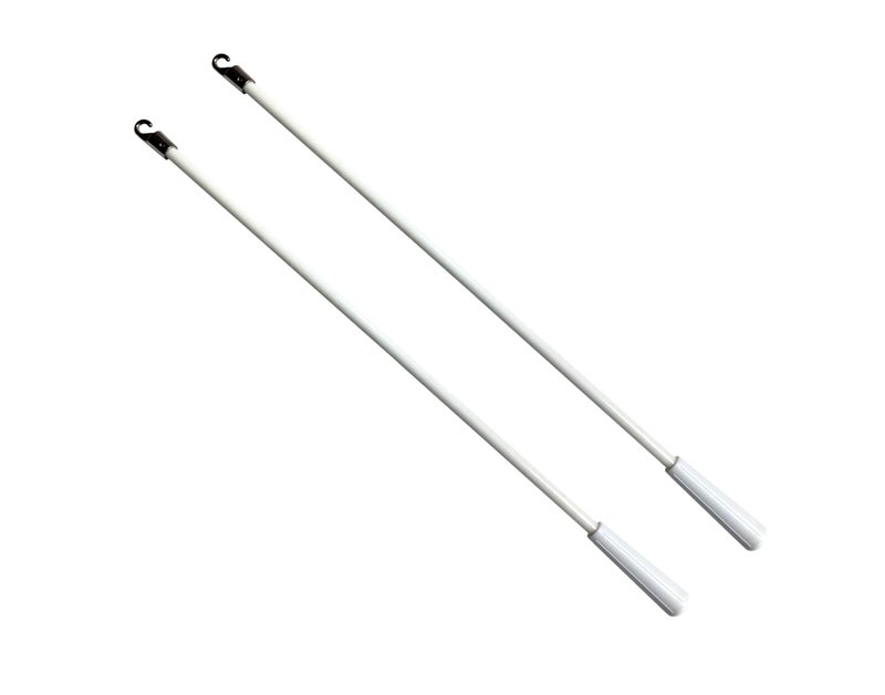 YCUHEN 2Pcs Blinds Wand 12Inch Long White Vertical Window Blind Tilt Wand Fiberglass Blind Wand Replacement Parts with Hook and Handle for Windows Curtain Door - Image 1