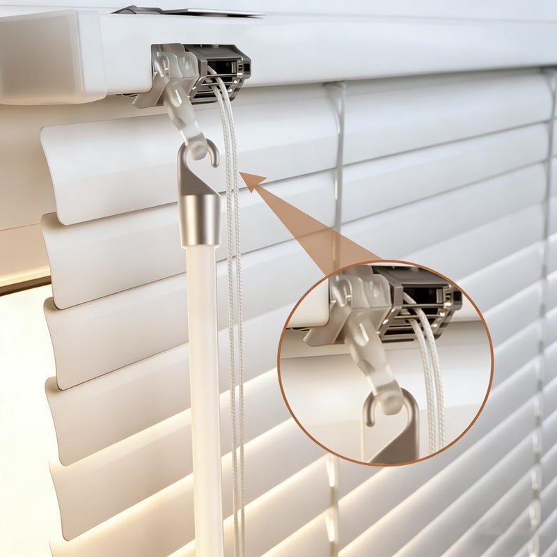 YCUHEN 2Pcs Blinds Wand 12Inch Long White Vertical Window Blind Tilt Wand Fiberglass Blind Wand Replacement Parts with Hook and Handle for Windows Curtain Door - Image 2