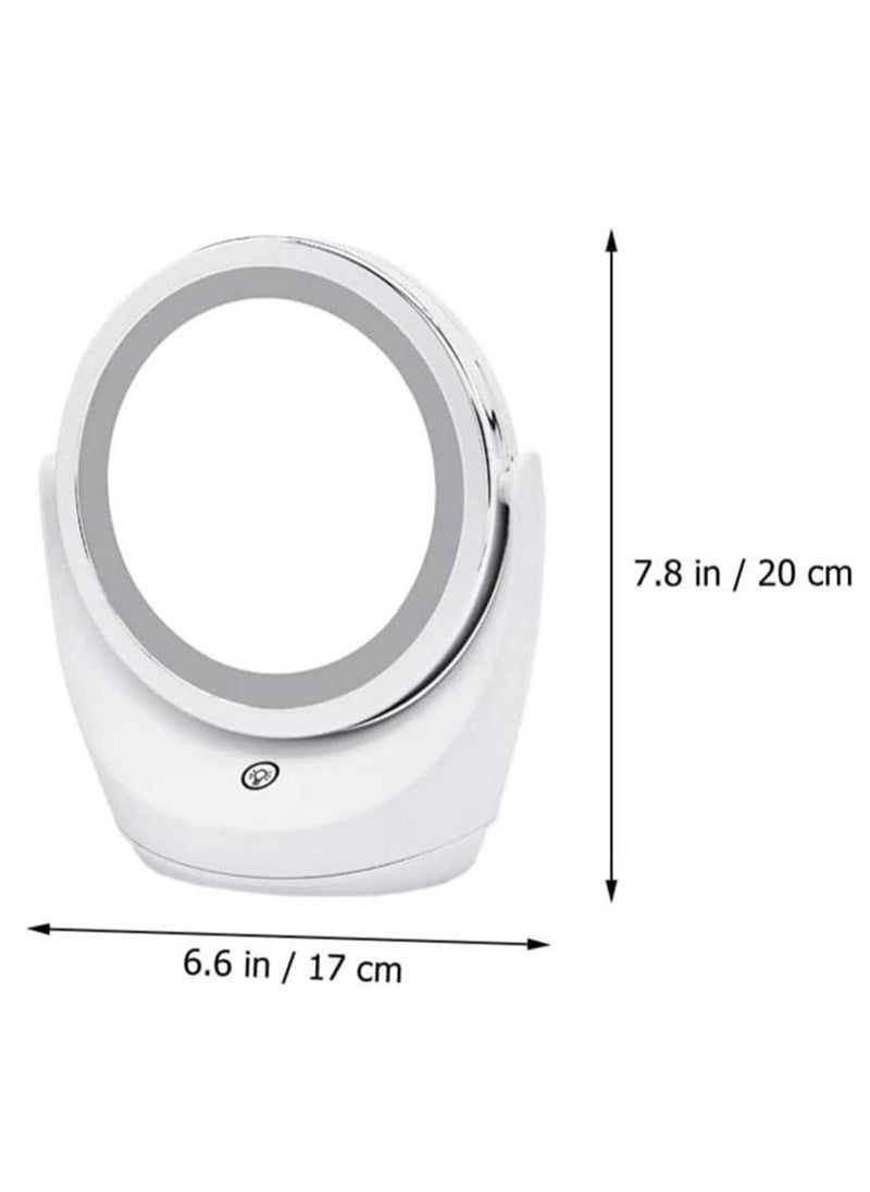 Generic - Makeup Mirror with LED Lights 5x Magnifying Lighted Desktop Vanity Mirror 360 Degree Rotating Arm Double Sided Vanity Mirror Touch Screen Switch Mirror with Smart Fill Light for Vanity and Travel - Image 1