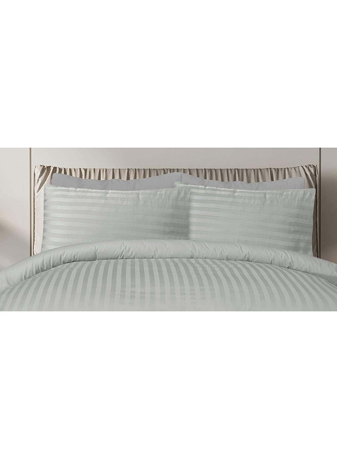 HOTEL COLLECTION Stripe Double Light Grey Duvet Cover set with 2 Pillow Case 220x240 cm - Image 2