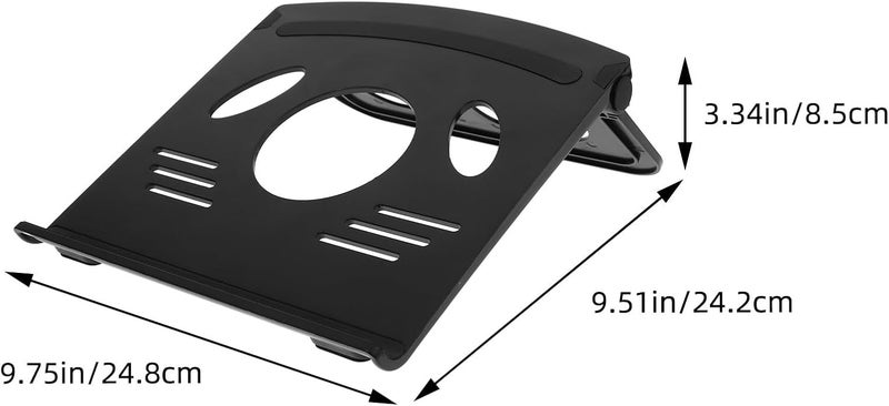 Laptop Stand Portable Cooling Riser Foldable Notebook Holder for Home Office Desk Black - Image 2