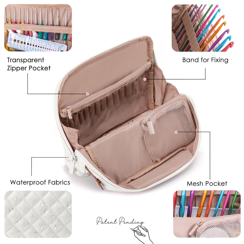 MYBAGZING Empty Crochet Hook Case - Stand Up Organizer with 30 Slots for Hooks & Needles, Crochet Accessories Kit for Lovers & Beginners - Image 4