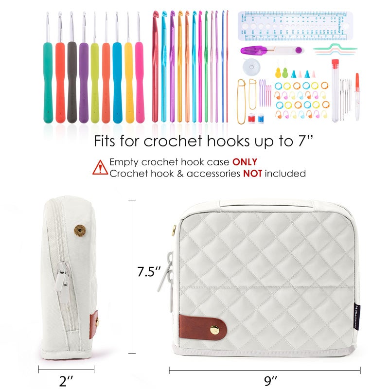 MYBAGZING Empty Crochet Hook Case - Stand Up Organizer with 30 Slots for Hooks & Needles, Crochet Accessories Kit for Lovers & Beginners - Image 2