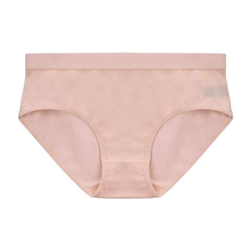 Underwear womens 50 cotton underwear womens briefs girls breathable seamless waist antibacterial pure cotton women Skin color