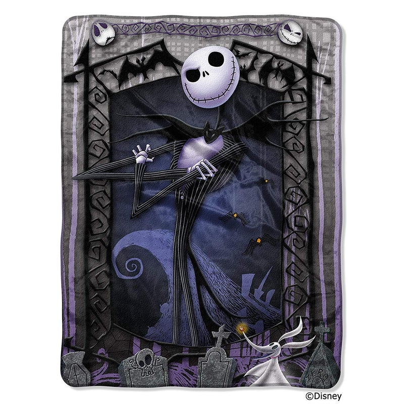 Disney Disney The Nightmare Before Christmas Blanket Throw ~ Jack Skellington & Zero - Image 1