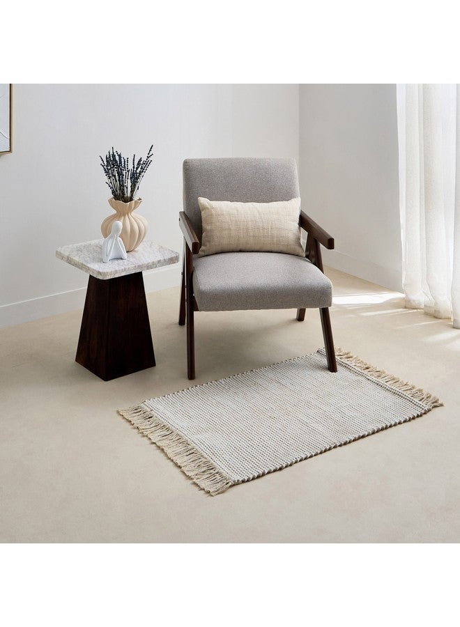 Home Box Azura Blush Cotton Jute Dhurrie 90 x 60 cm  - Image 1