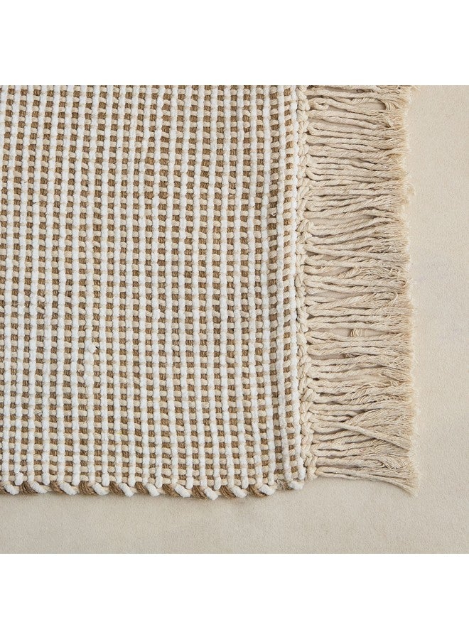 Home Box Azura Blush Cotton Jute Dhurrie 90 x 60 cm  - Image 3