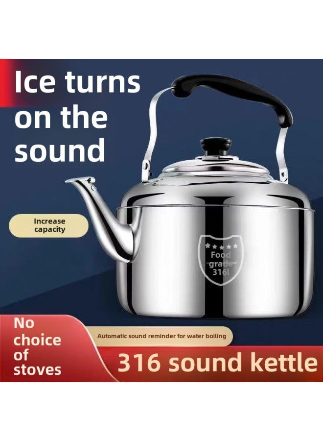 Antibacterial 316 Stainless Steel Kettle Sound Kettle Household Kettle-Colour:[antibacterial Grade 316 Extra Thick] Ten-year Warranty-Capacity:6 Liters - Water Boiling Sound [free Descaling Agent + Cleaning Cloth] - Image 2
