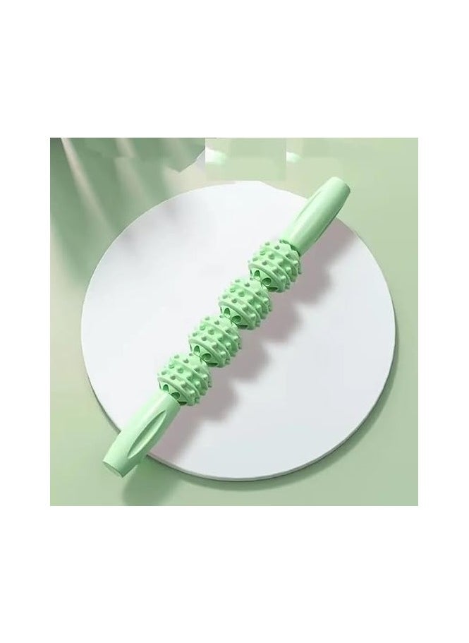Generic Muscle Massager Stick, Muscle Massage Balls, Muscle Pain Relief, Self Massage Roller Stick, Comfortable Cushioned Happy Home Handle with 5 Pointed Massage Balls  - Image 1