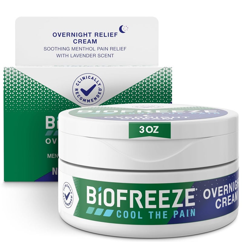Biofreeze Cream Menthol Overnight Muscle Pain Relief Cream for Lower Back Pain Relief Shoulder Pain  Neck Pain Relief Knee Pain Relief Arthritis Pain Reliever FSA HSA Eligible 3 oz Jar - Image 1