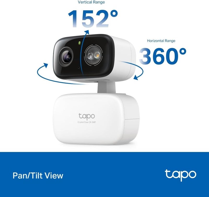 تابو كاميرا مراقبة صغيرة Tapo C216 بدقة 2K و3MP وتغطية 360° للاستخدام داخليًا وخارجيًا، مع تقنية الذكاء الاصطناعي للكشف والإشعارات، ودعم لبطاقات الذاكرة من نوع MicroSD حتى سعة 512GB، أبعادها 105.3 × 77.8 × 69.8 مم - Image 4