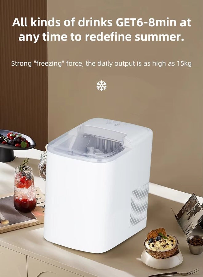 DUNISO Automatic Ice Maker，Portable Ice Maker，Small Intelligent，Suitable for Dormitories, Offices, Camping, and Car Rides，White  - Image 4