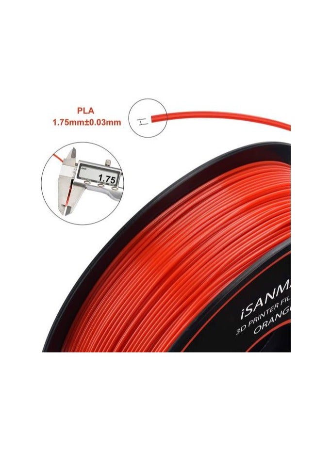 iSANMATE 3D PETG Printer Filament, Dimensional Accuracy +/-0.03mm,1.75mm, 197mm Spool Diameter, 65mm Spool Width, 57mm Spool Hub Hole Diameter, 1kg (2.2lb), Orange | PETG-Orange - Image 4