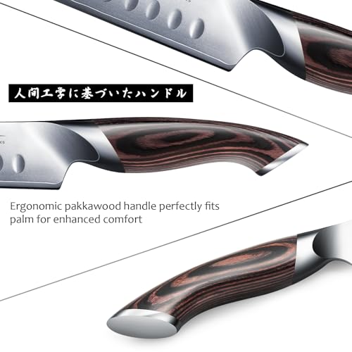 HOSHANHO Carving Knife 12 Inch, Japanese High Carbon Steel Slicing Knife with Ergonomic Pakkawood Handle, Razor Sharp Brisket Knives for Meat Cutting, BBQ, Turkey - Image 4