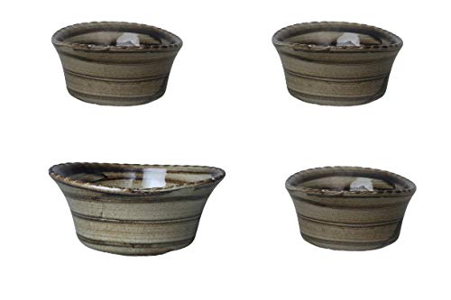Caffeine Ceramic Handmade Wood Brown Crackle Serving Bowl (Set of 6) - Image 2