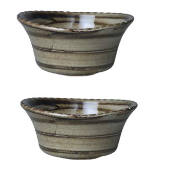 Caffeine Ceramic Handmade Wood Brown Crackle Serving Bowl (Set of 6) - Image 3