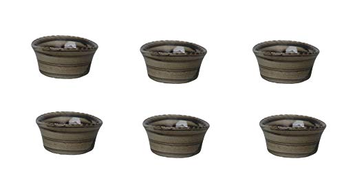 Caffeine Ceramic Handmade Wood Brown Crackle Serving Bowl (Set of 6) - Image 1